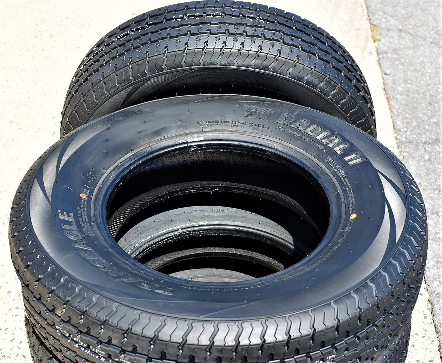 Set of 4 (FOUR) Transeagle ST Radial II Premium Trailer Radial Tires-ST205/75R14 205/75/14 205/75-14 105/101L Load Range D LRD 8-Ply BSW Black Side Wall