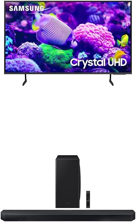 SAMSUNG 70-Inch Class Crystal UHD 4K DU7200 Series HDR Smart TV (UN70DU7200, 2024 Model) QS730D 3.1.2ch Soundbar w/Wireless Dolby Atmos Audio, (Newest Model)