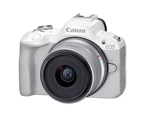 Canon EOS R50 Mirrorless Camera RF-S18-45mm F4.5-6.3 is STM Lens Kit, 24.2 Megapixel CMOS (APS-C) Sensor, 4K Video, Hybrid Camera, Photo and Video, Vlogging, Content Creator, RF Mount, Black