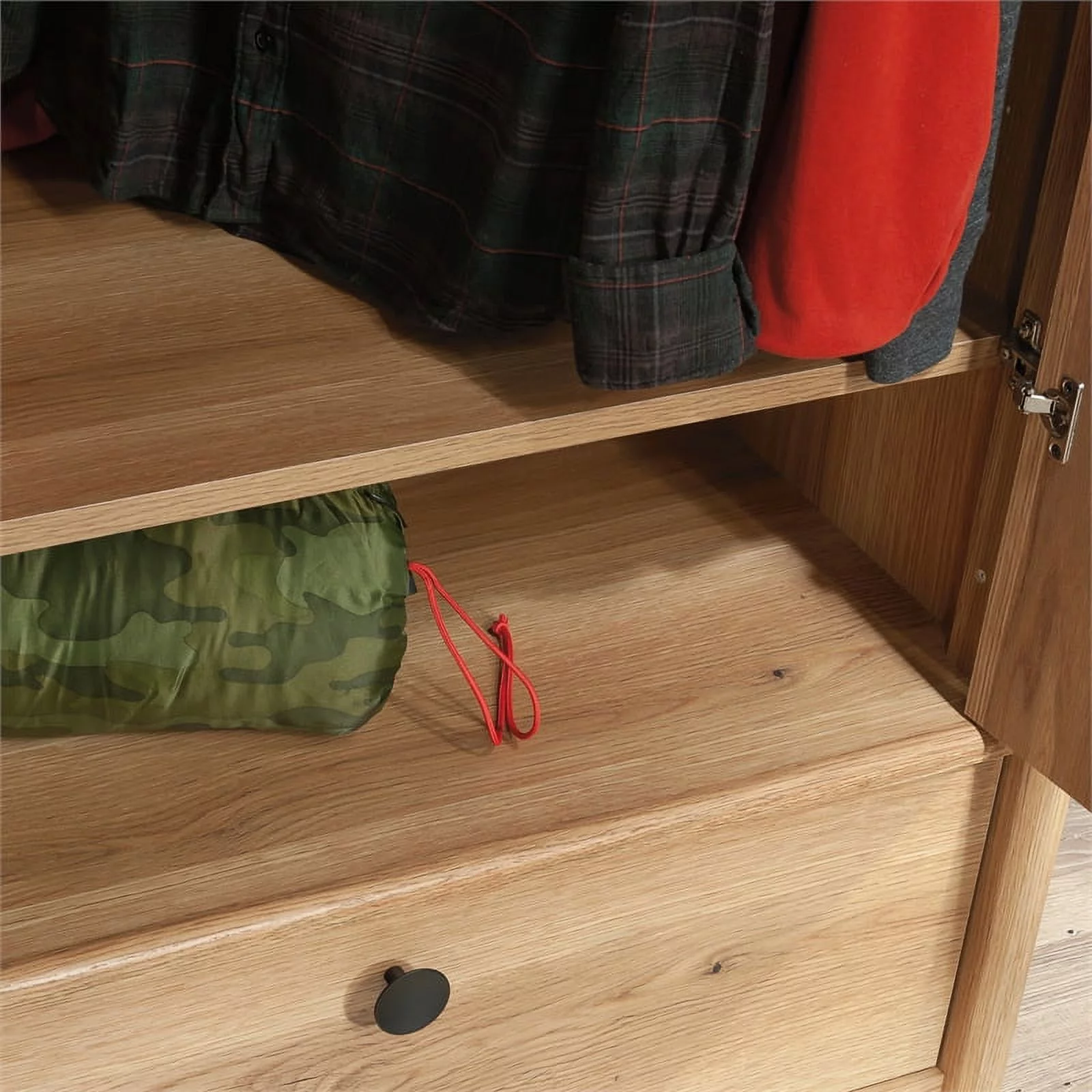 Sauder Dover Edge Bedroom Armoire with Drawer, Timber Oak Finish