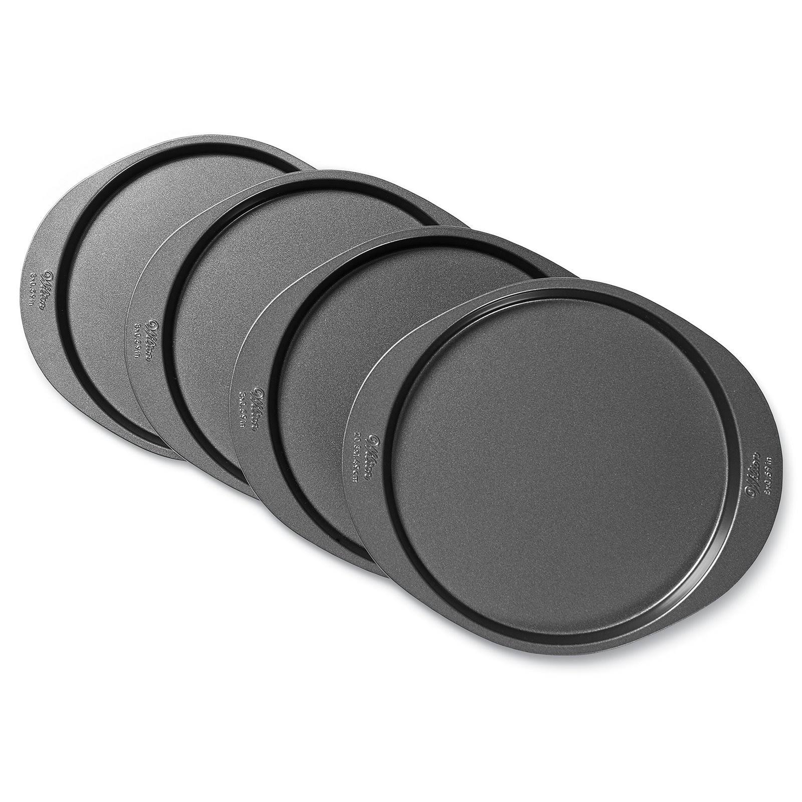 Wilton Easy Layers 4-Piece 8in Round Non-Stick Cake Pans Set w/ Tasty Recipes