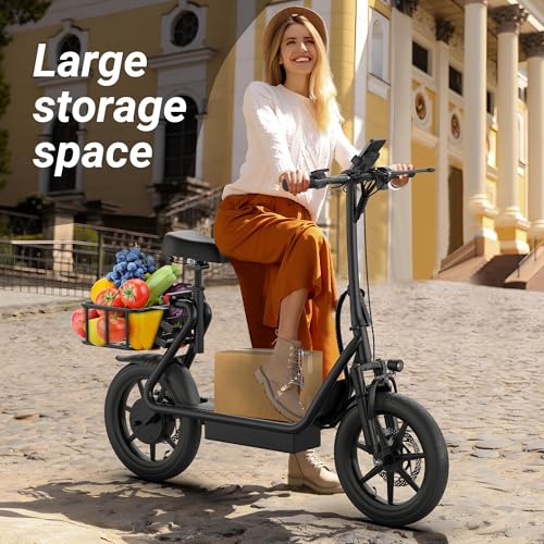 NAVIC Electric Scooter Adults,Max 19/22/27/49 Miles Ranges,Top Speed 19/22 mph,350/750W Peak Motor, Folding E-Scooter with Dual Braking Dual Suspension