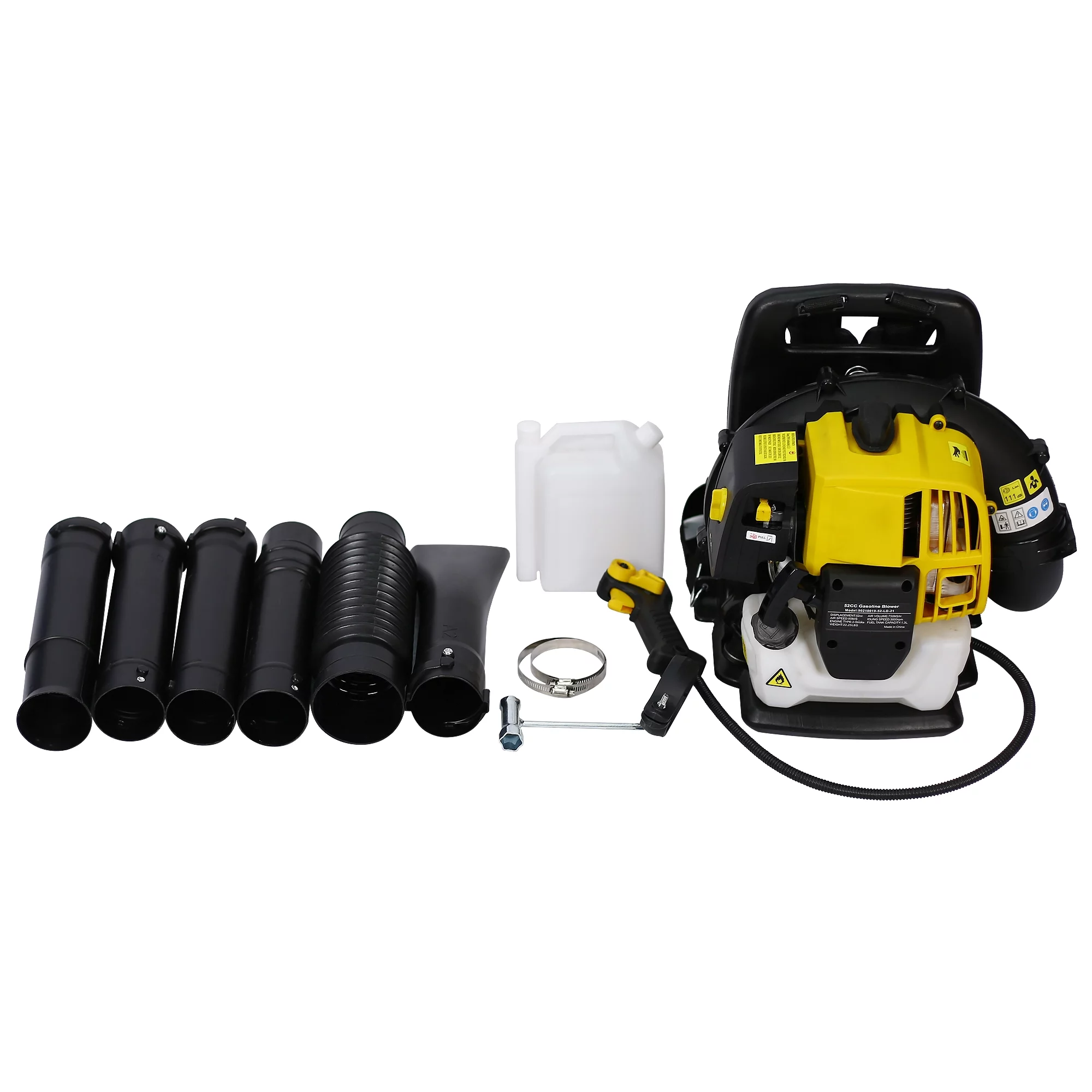 BTMWAY Backpack Leaf Blower, 52CC 2-Cycle Gas Powered Leaf Blower for Lawn Care, Backpack Blower Snow Blower with 248 MPH, Adjustable Shoulder Straps, Gas Leaf Blower for Dust Snow Debris, Yellow - Curated Treasures Market