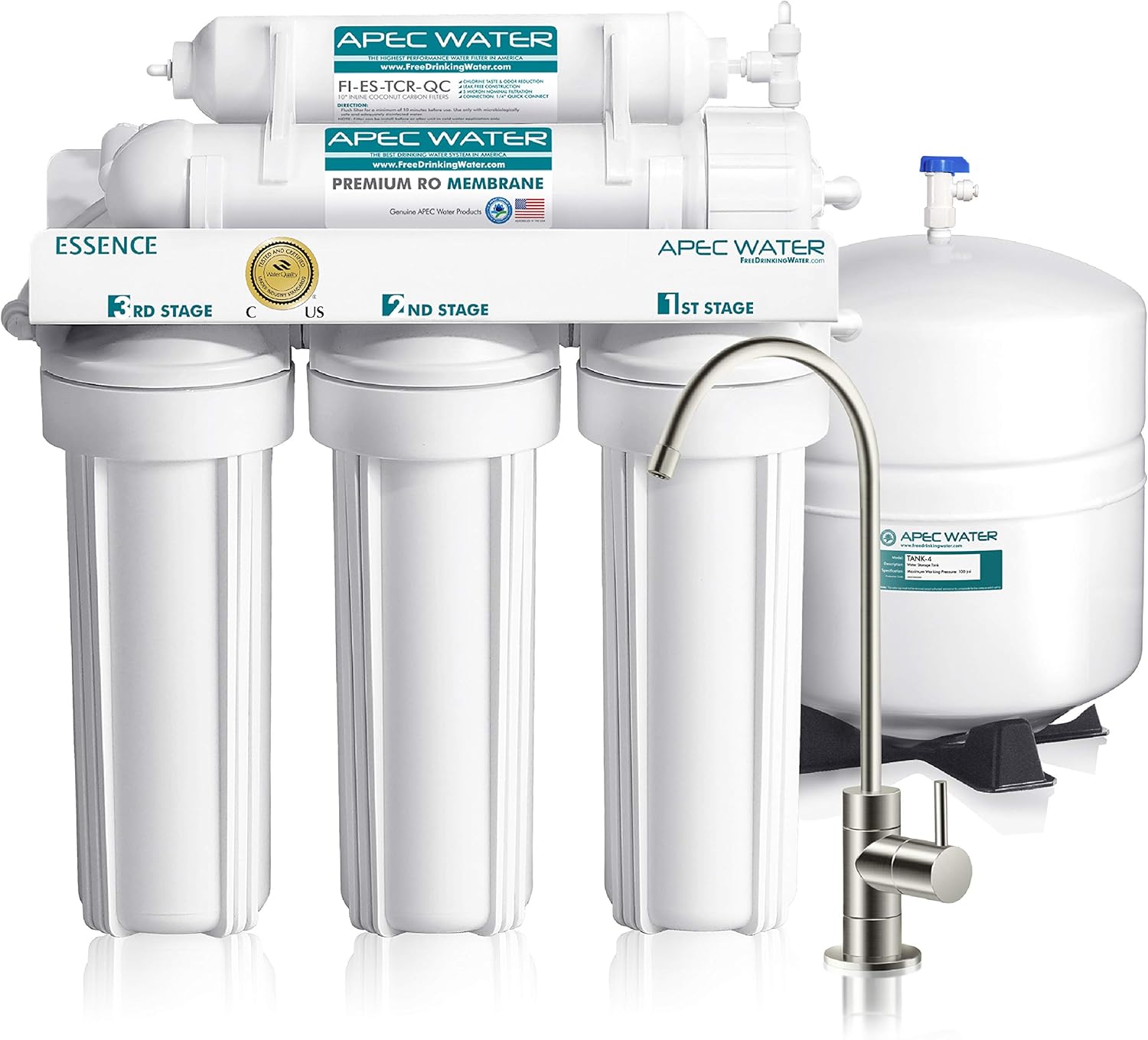 APEC ROES-50 5-Stage Reverse Osmosis System & Farberware 1100W 2.2 cu ft Countertop Microwave Bundle