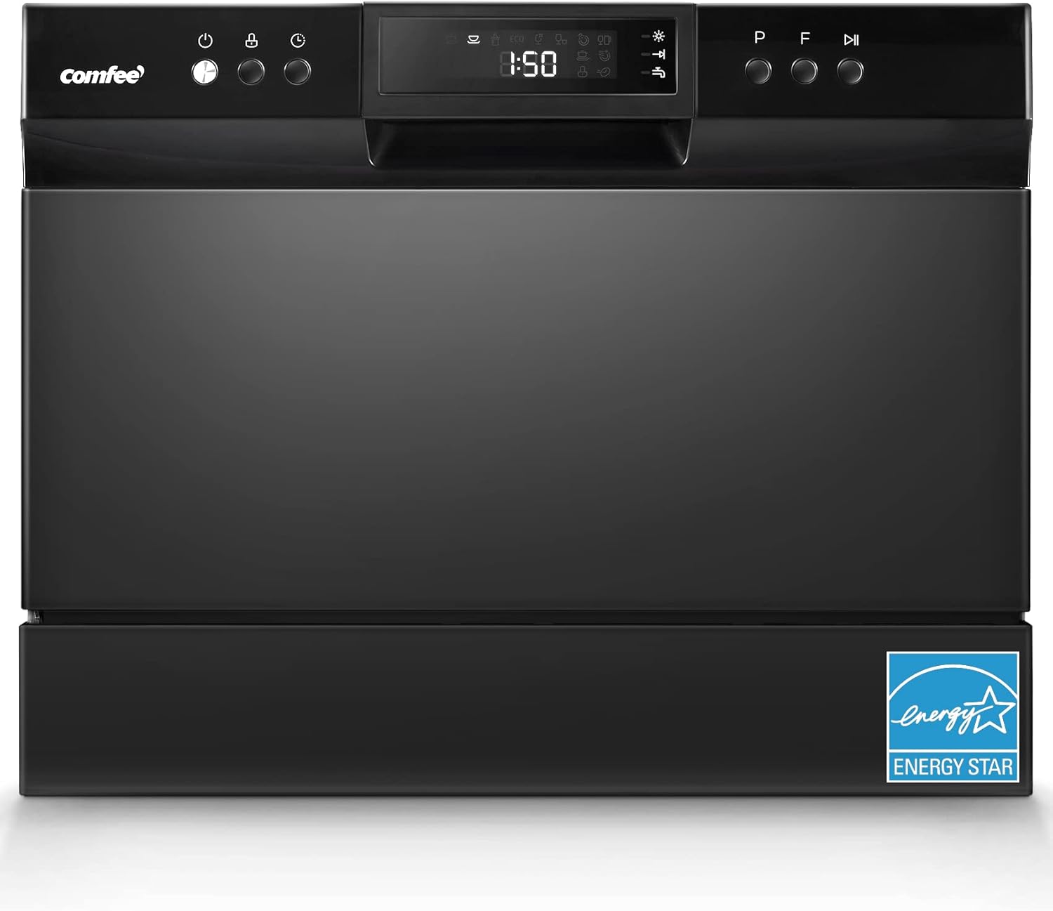 BLACK+DECKER BCED37 Compact Dryer for Standard Wall Outlet, Small, 4 Modes, Load Volume 13.2 lbs. & COMFEE’ Countertop Dishwasher, Energy Star Portable Dishwasher, 6 Place Settings