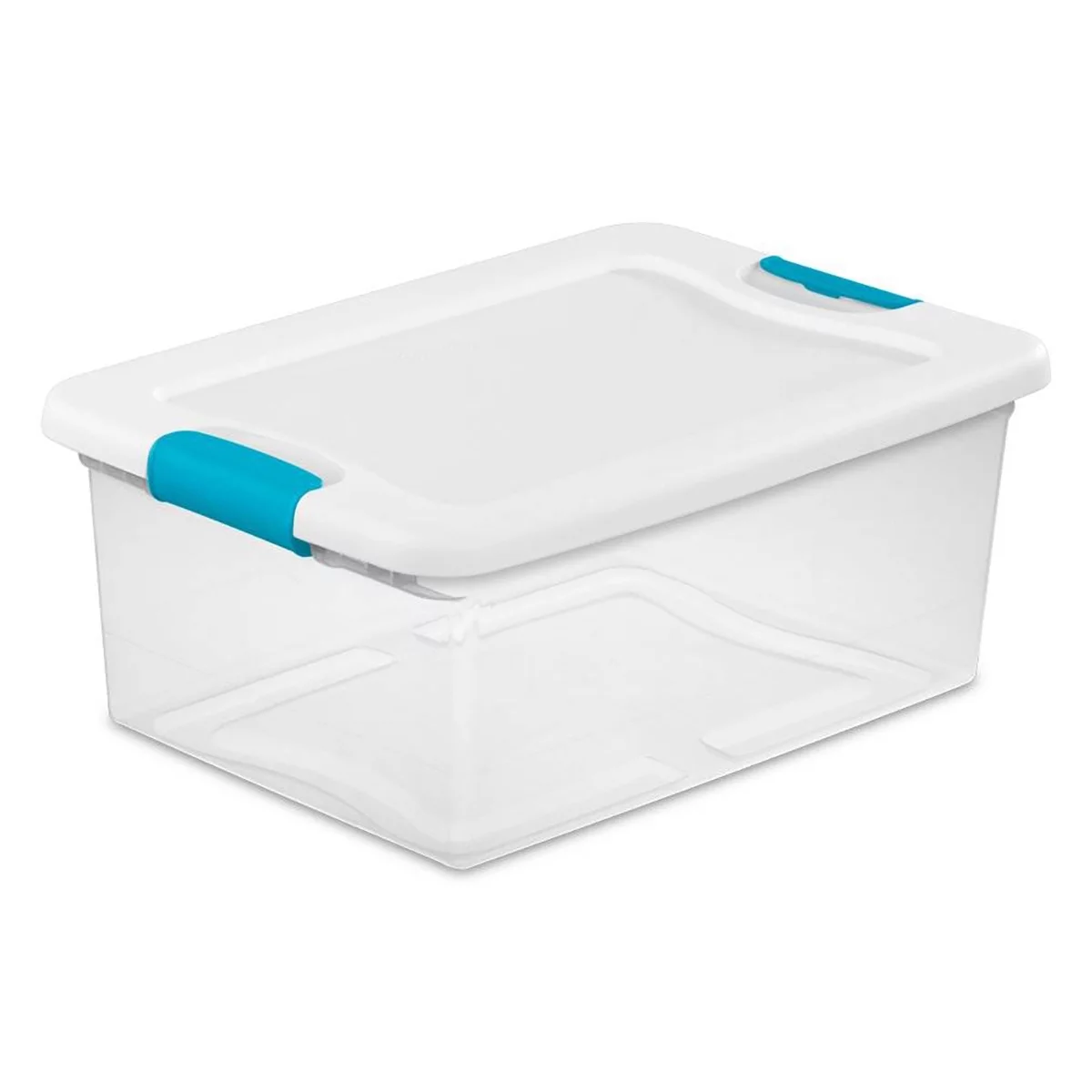 Sterilite 3.75 Gallon Stackable Plastic Storage Tote With Lid, Clear, 12 Count
