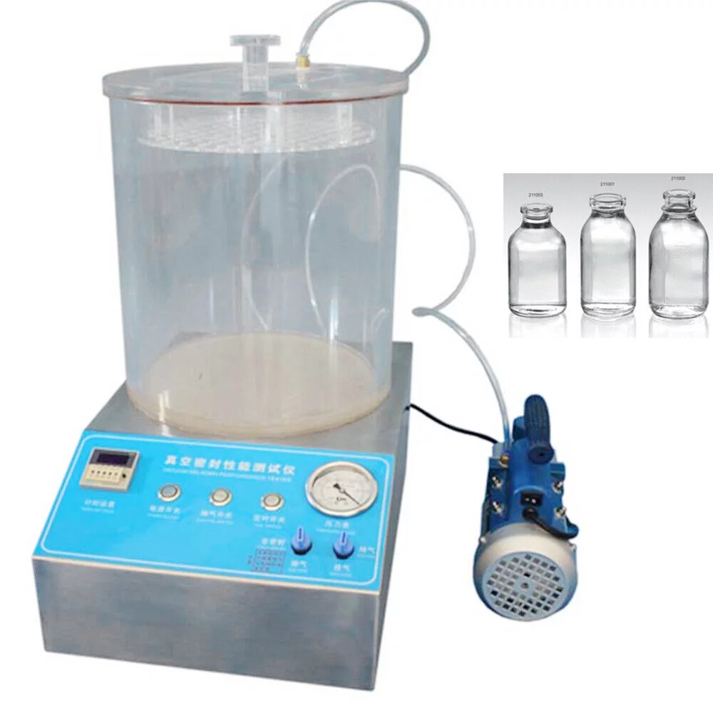 Vacuum Seal Tester Vacuum Sealing Performance Diagnostics Tester w/Vacuum Pump 270mmx270mmx200mm Suitable for Packaging Bags, Bottles 110V