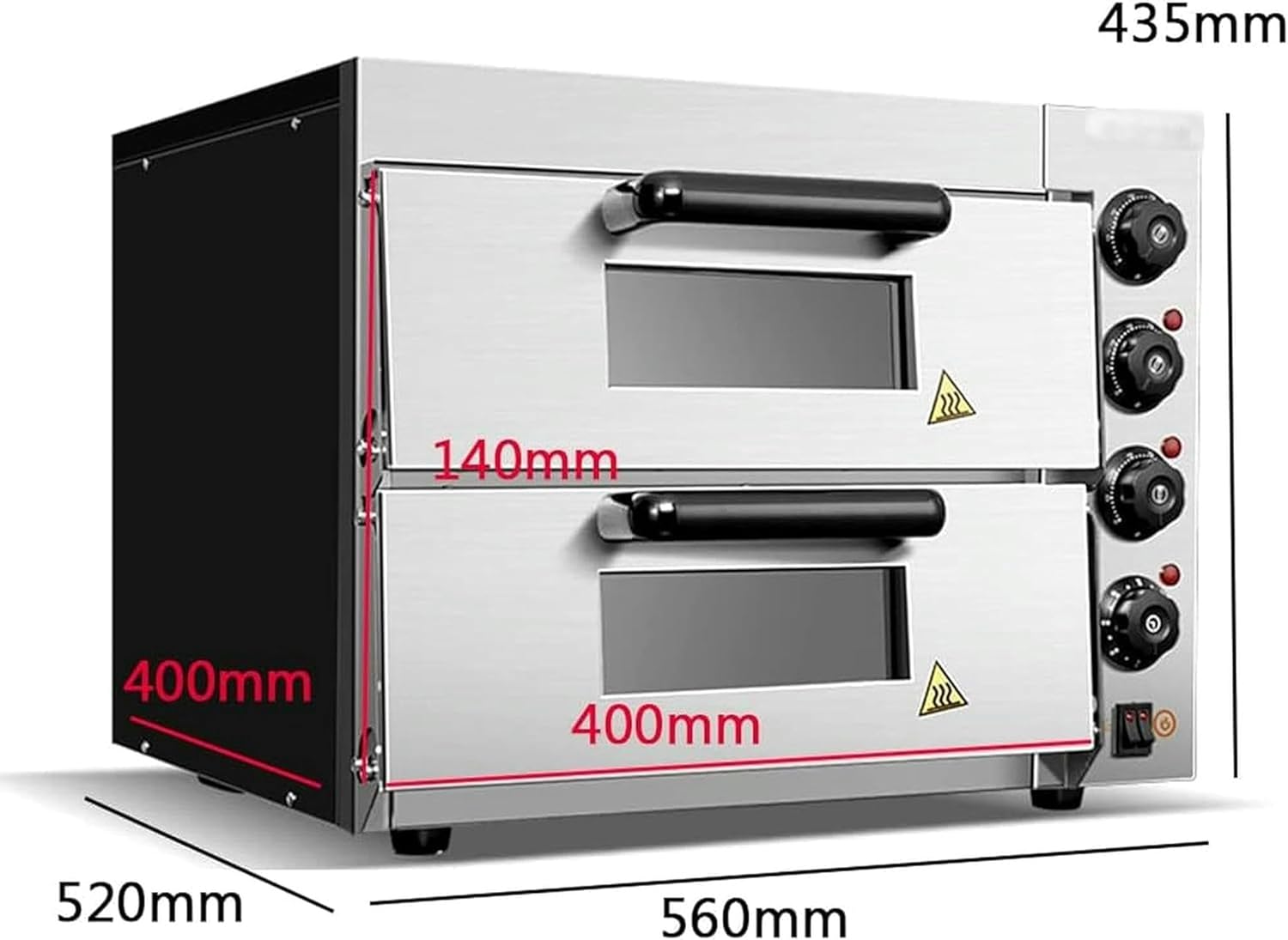 Commercial Double Bake Electric Oven, Professional Oven Toaster with Timer Bread Maker, Kitchen Bakery Food Processor
