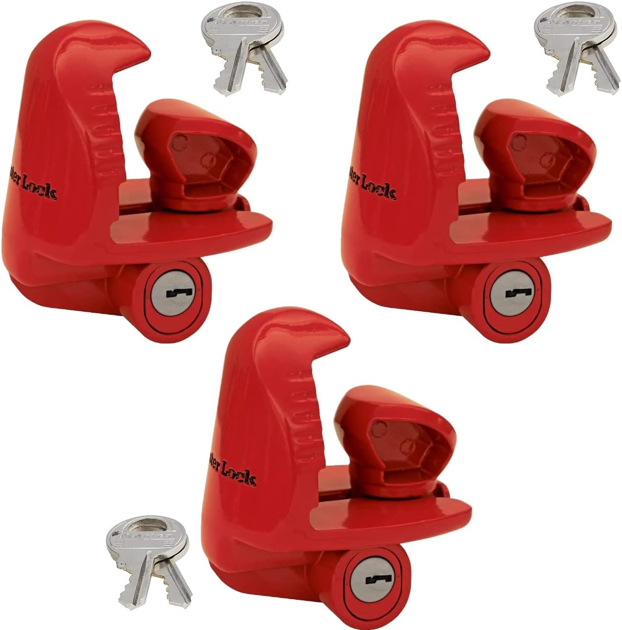 Master Lock - Universal Size Fits 1-7/8", 2", and 2-5/16" Couplers - Trailer Locks 389DAT, 3 Pack