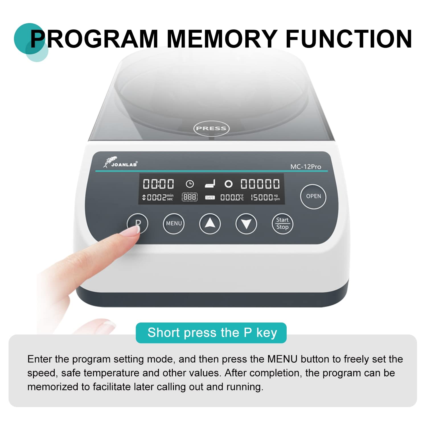 Lab High Speed Centrifuge Machine Bechtop Microcentrifuges 3 in 1 Rotor for 0.2/0.5/1.5/2mL Tube Capacity (12000RPM)