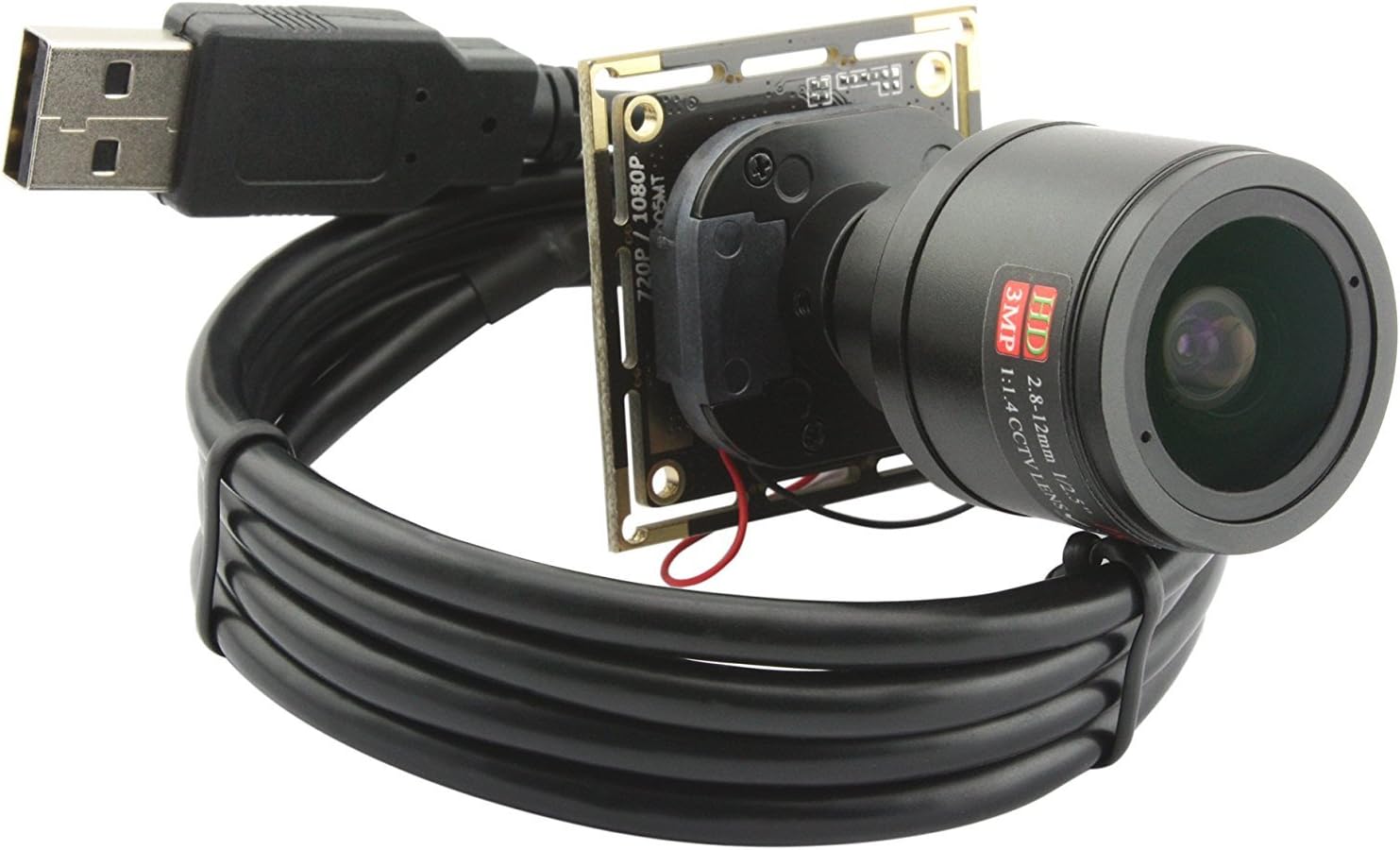 SVPRO Zoom Focus USB Camera Module 2.8-12mm Varifocal Lens 2 Megapixel HD 1080P Mini USB Camera Board CMOS OV2710 Sensor USB with Camera for Android Linux Windows Mac OS