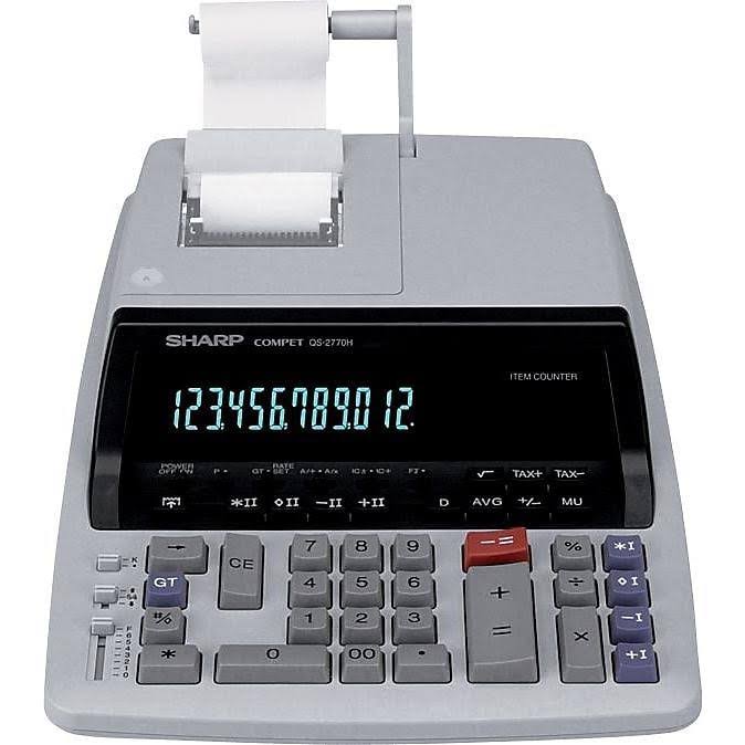 Sharp QS-2770H Calculator, Two-Color Printing, Black/Red