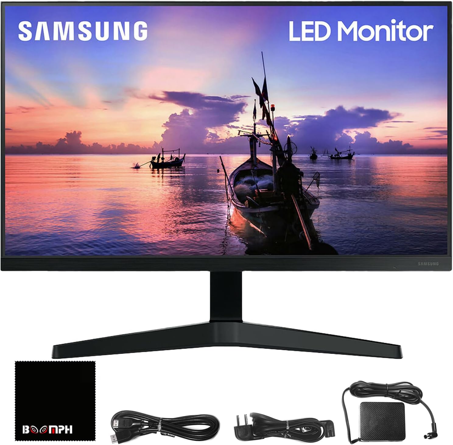Samsung 27-Inch T35F Series FHD 16:9 1080p Computer Monitor, 75Hz, IPS Panel, HDMI, VGA (D-Sub), 3-Sided Border-Less, FreeSync, LF27T350FHNXZA - Boomph