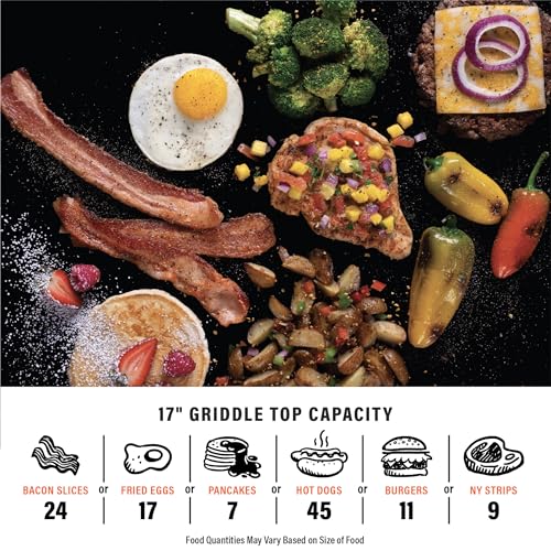 Blackstone Original 17” Tabletop Griddle Propane Gas Portable, Flat Top Griddle Frill Station