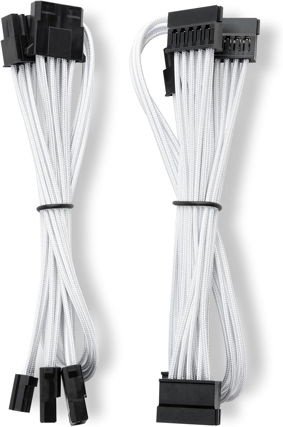 OUCAXIA Mod White Sleeved Modular PSU Cable Set for Corsair AX(Titanium) HX(Platinum) RMi RMX RM(2019) SF Modular Power Supply