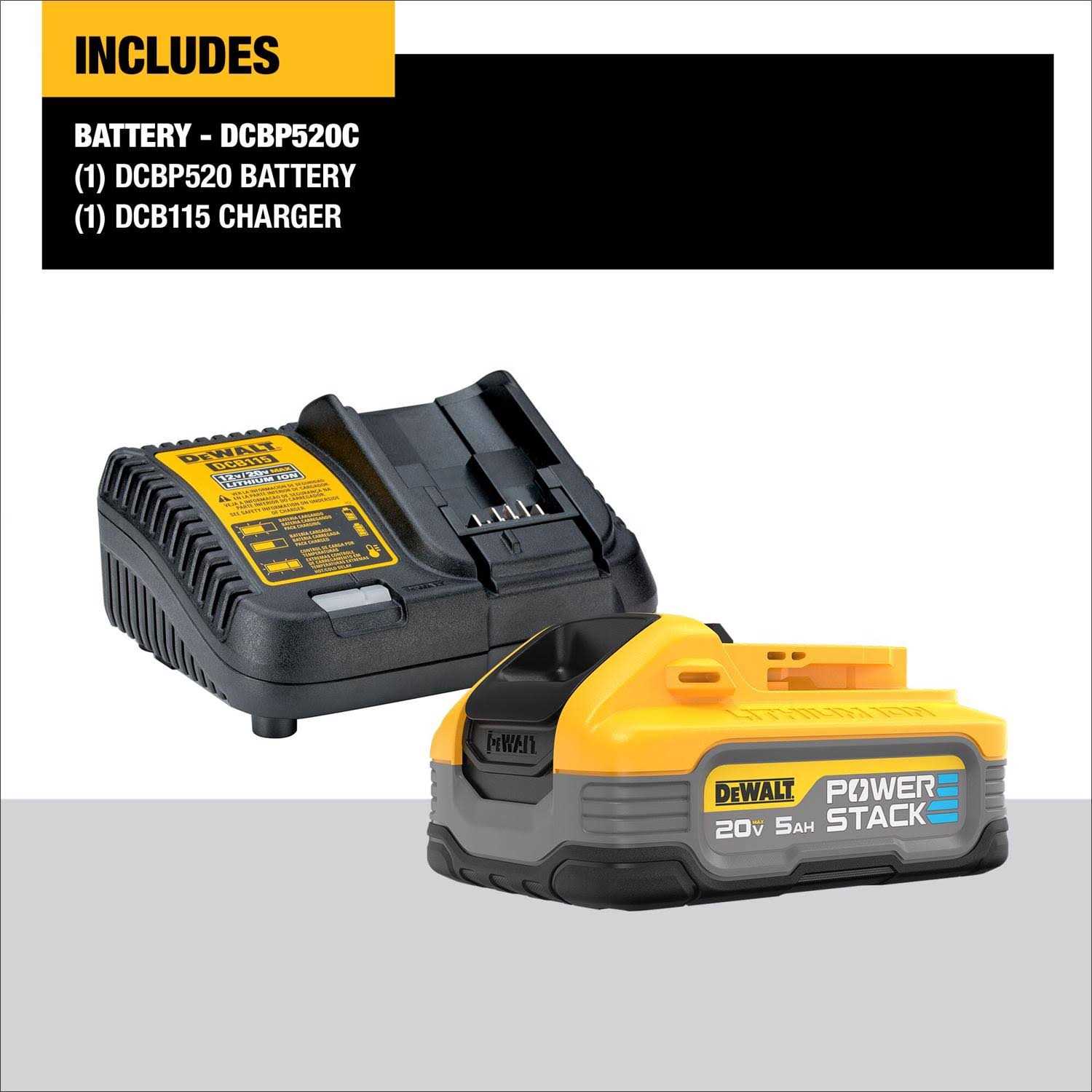 DEWALT DCBP520C 20V MAX Powerstack 5 Ah Battery Starter Kit - Shop Hardware Tools Online Store
