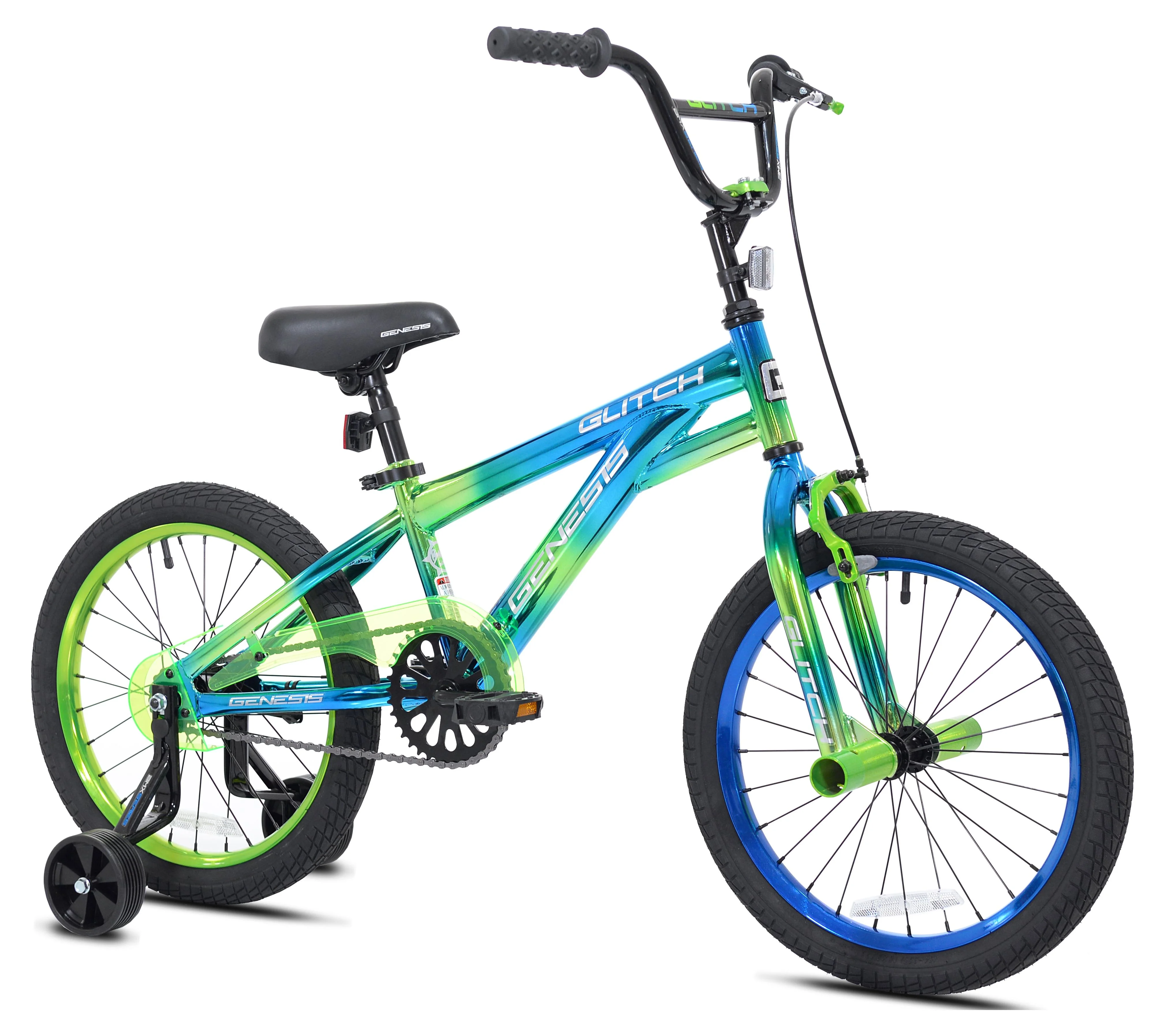 Genesis 18 Glitch Boy's BMX Bike, Blue/Green