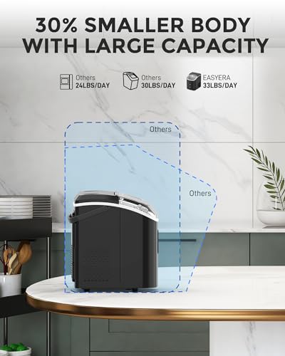 Nugget Ice Maker Countertop,Chewable Pellet Ice, 33 LBS/24 H,Compact Self-Cleaning Ice Machine with Ice Bags，Pebble Ice Maker for Home, Kitchen, RV, Camping