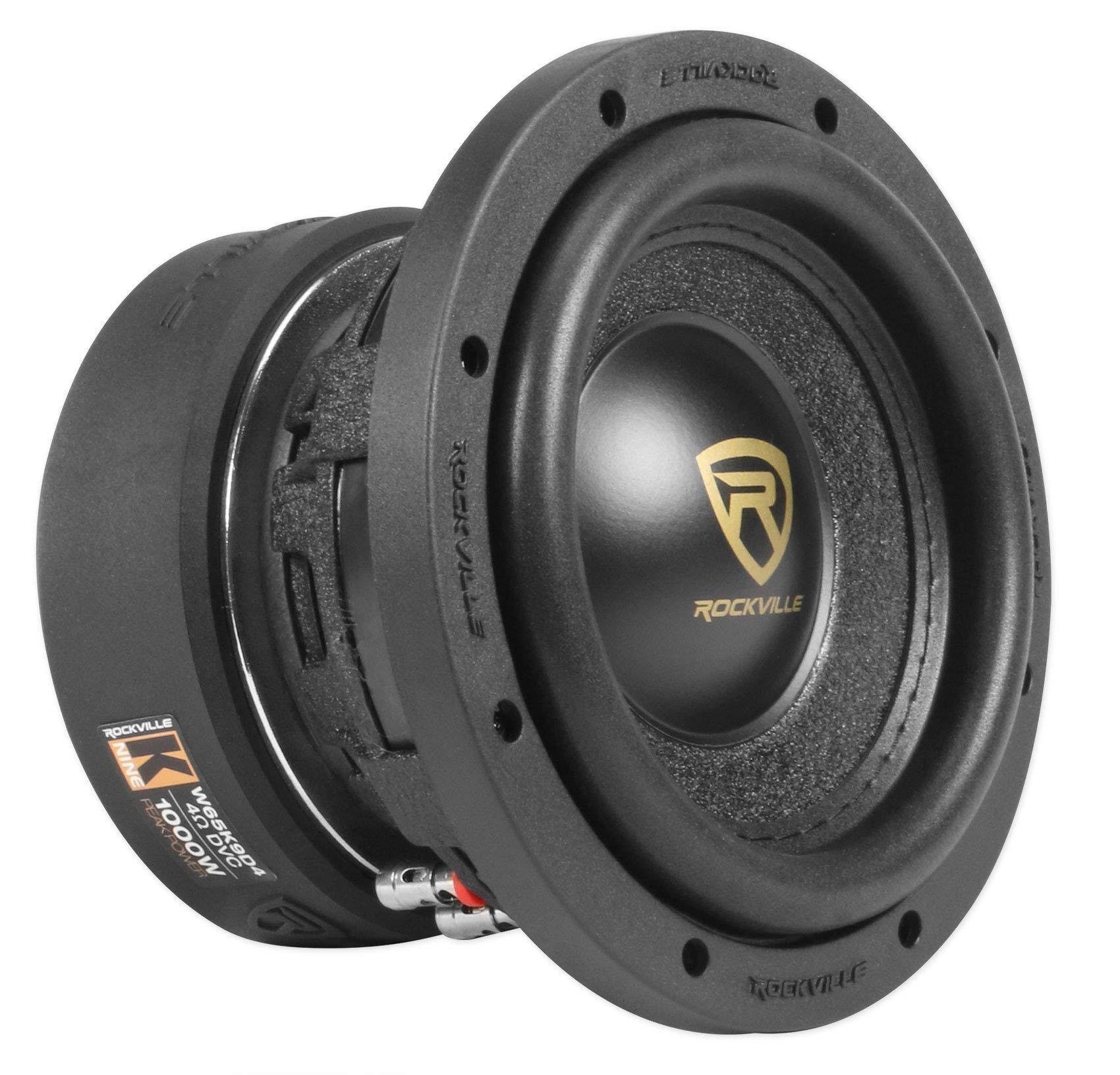 Rockville W65k9d4 6.5x22 1000W Car Audio Subwoofer Dual 4-Ohm SUB CEA Compliant