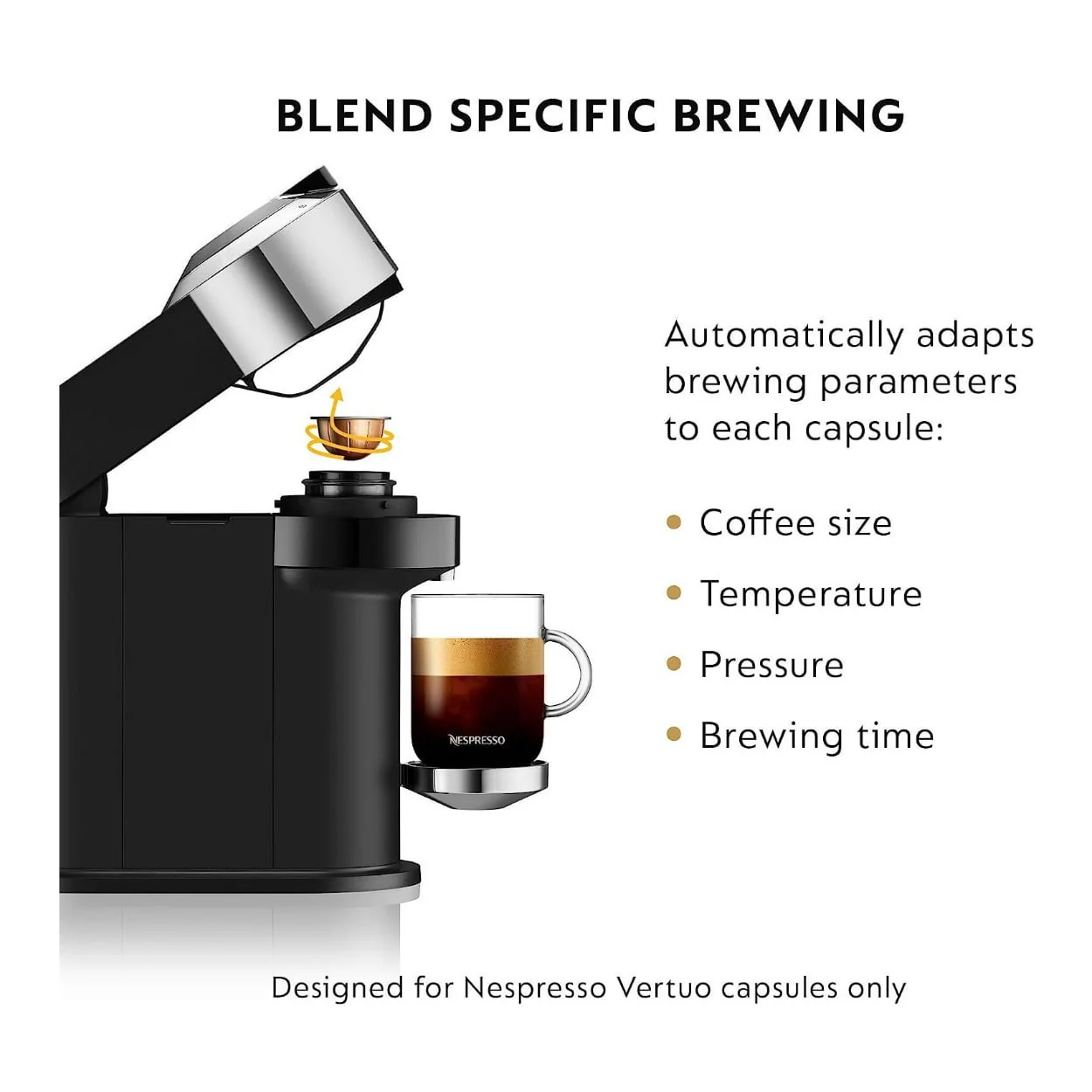 Nespresso Vertuo Next Deluxe Compact Coffee and Espresso Machine (Pure Chrome) with Sample Pack
