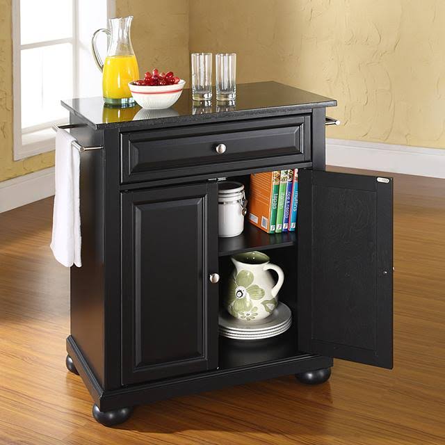 Alexandria Solid Granite Top Portable Kitchen Island - Classic Cherry - Crosley