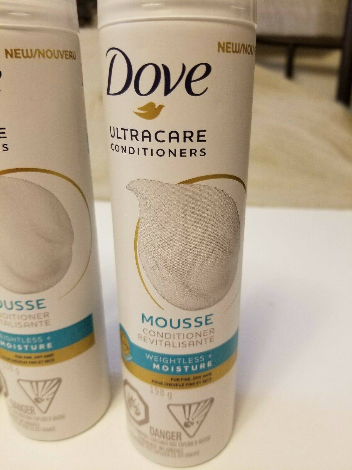 6 x Dove UltraCare Conditioners Mousse Foam Weightless Moisture 198g 7oz New