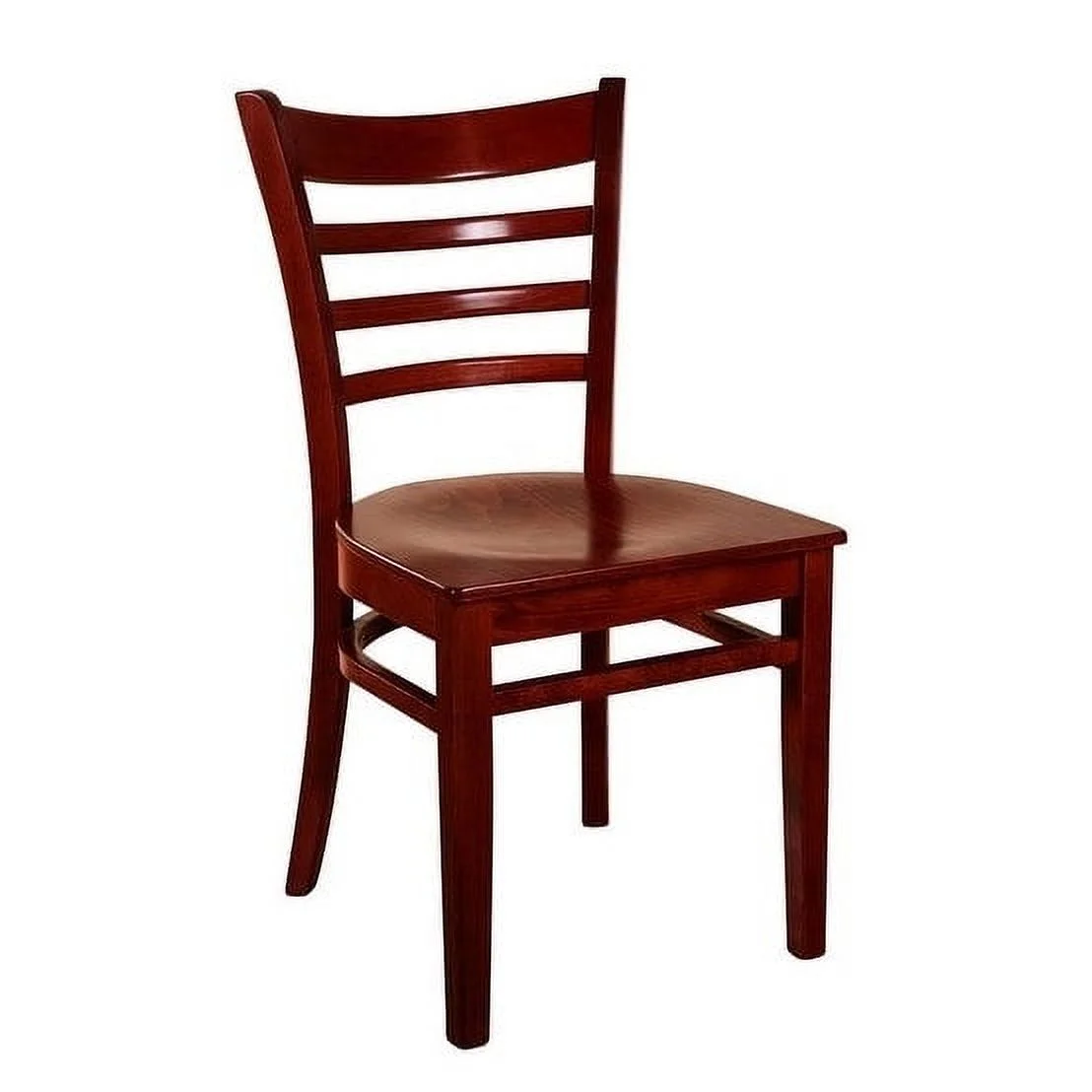 Ladderback Side Chair in Mahogany with Wood Seat (Set of 2)