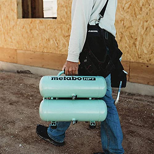 Metabo HPT EC99S Air Compressor, 4 Gallon, Electric, Twin Stack, Portable, Cast Iron, Oil Lubricated Pump, 135 PSI, 1-Year Warranty
