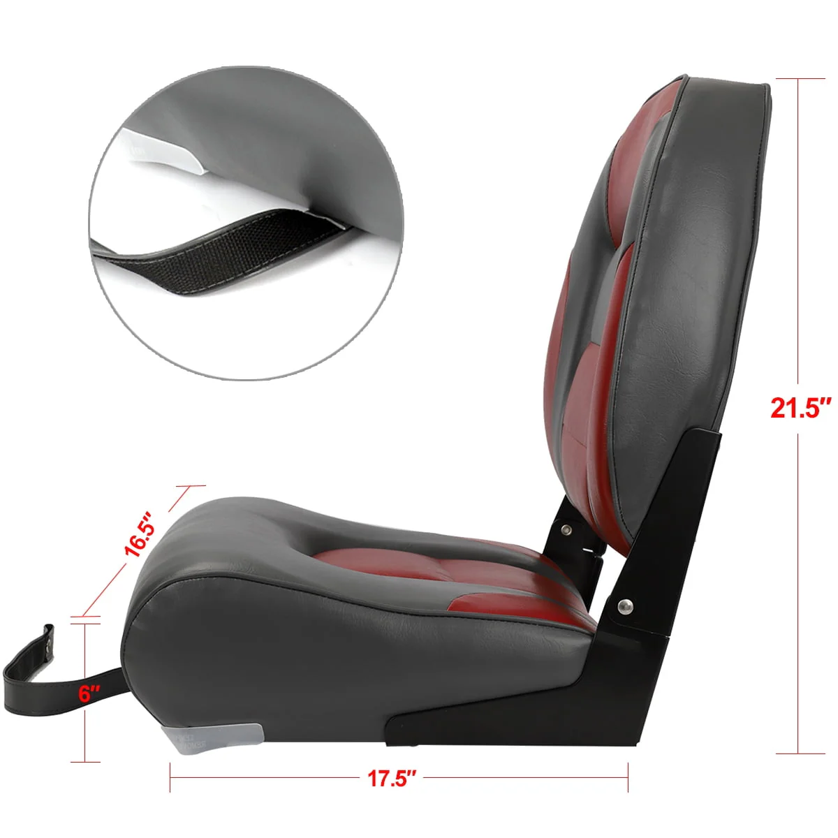 NORTHCAPTAIN S1 Pro Premium High Back Folding Boat Seat,Stainless Steel Screws Included,Charcoal/Black(2 Seats)