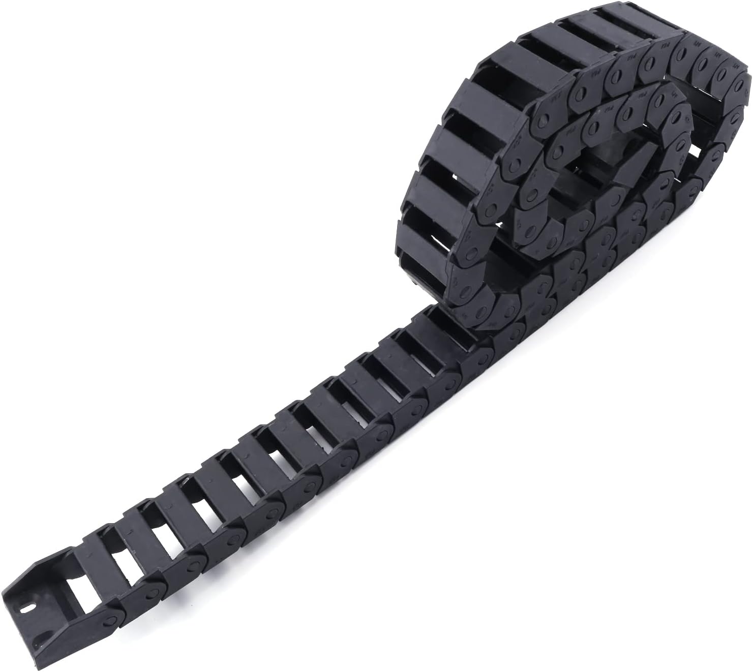 Fielect Drag Chain Cable Carrier Open Type with End Connectors R100 35X100mm 1 Meter Plastic for Electrical CNC Router Machines Black 1Pcs