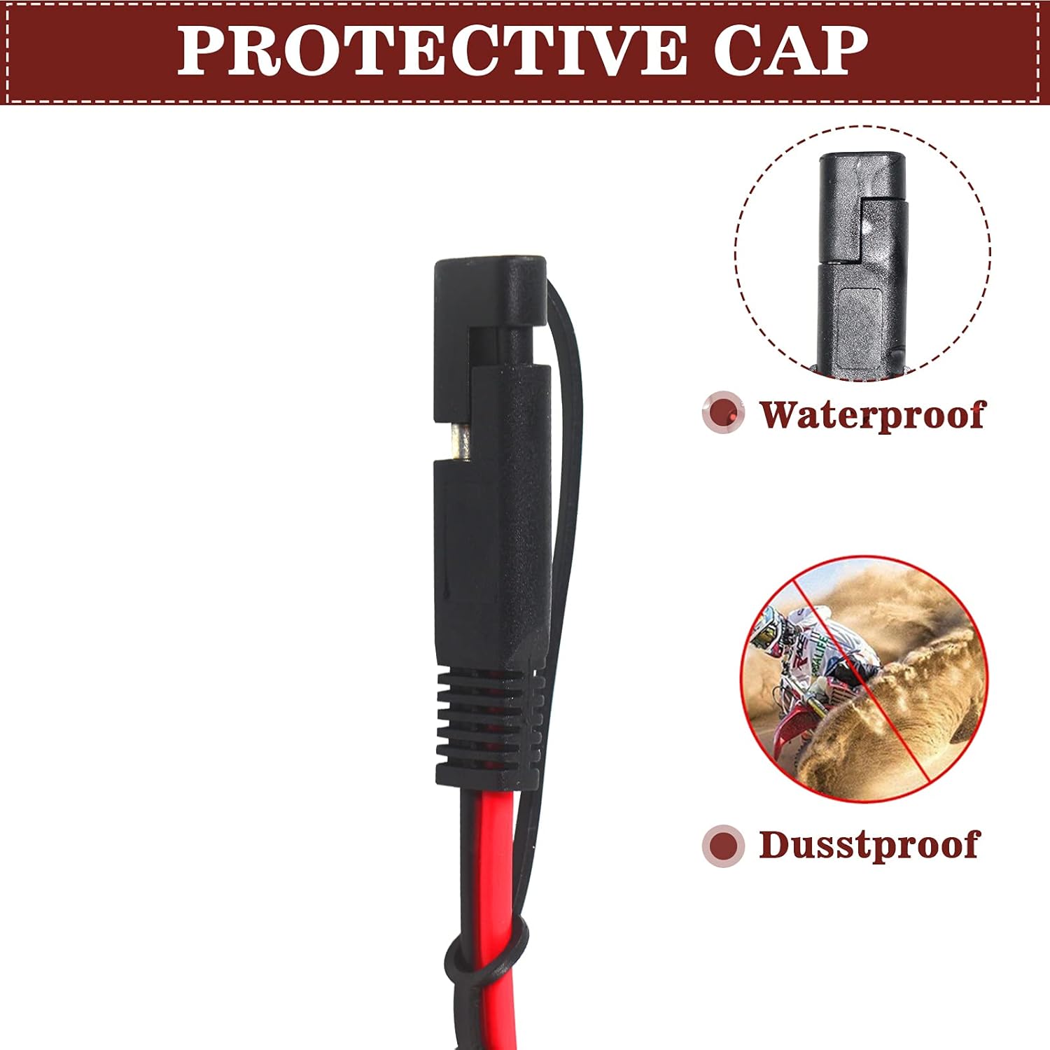 Solar Panel Connector to SAE Cable - 2Ft 10AWG PV Panel Male and Female Connectors to SAE Quick Release Plug Power Cable with SAE Polarity Reverse Adapter for Solar Battery Generator, IP67 Waterproof