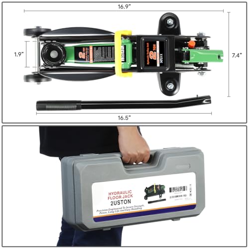 DNA MOTORING Floor Jack 3 Ton (6000 lbs) Capacity, Fast Lift Service Jack Low Profile Steel Heavy Duty Hydraulic Car Jack, Lifting Range 3"-20", Black, TOOLS-00475-BK