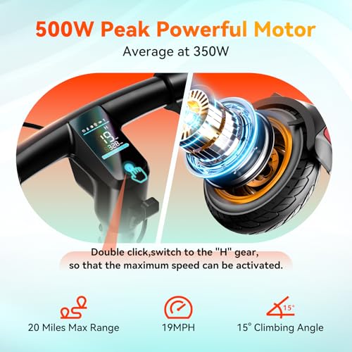 TST Electric Scooter for Adult, Up to 19 MPH and 20 Miles Long Range E Scooter, 8.5"/10" Solid and Pneumatic Tire, Portable Folding EScooter with Dual Brakes, Commuting Escooter App Control