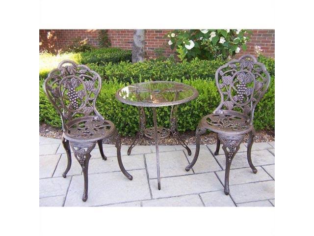 Oakland Living Vineyard Bistro Set; Antique Bronze