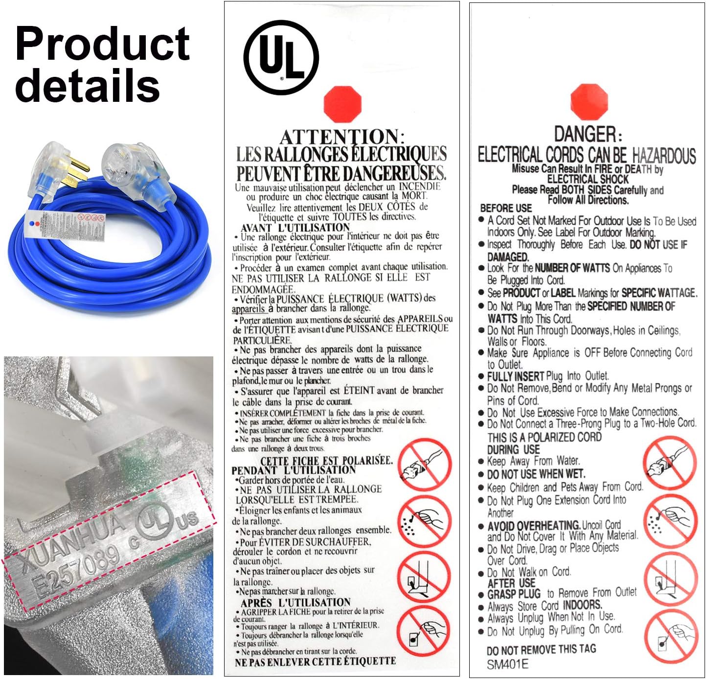 HZXVOGEN Power Extension Cord Welder Extension Adapter 50A 25FT 6-50R Female 6-50P Male Prong Heavy Duty Electric Extension Wire Generator Arc Stick MMA MIG TIG Welding Machine Cable-25FT