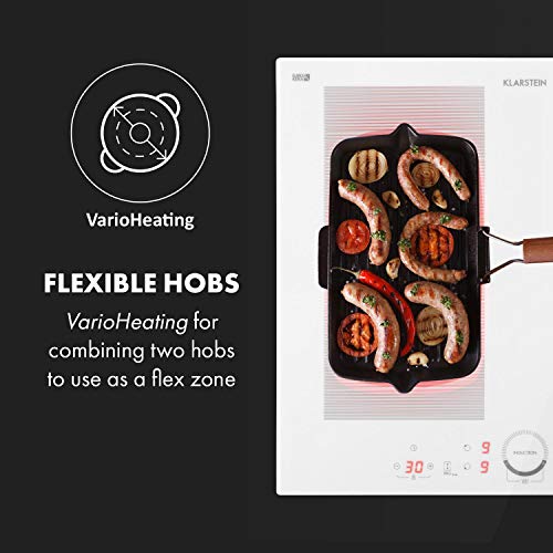 Klarstein Delicatessa - Hybrid Induction Hob, Built-in, Self-Sufficient, ThermoBoost, 9 Levels, Flex Zone, Residual Heat Indicator, Stop & Go, Timer, Touch Panel, Glass Ceramic, Frameless