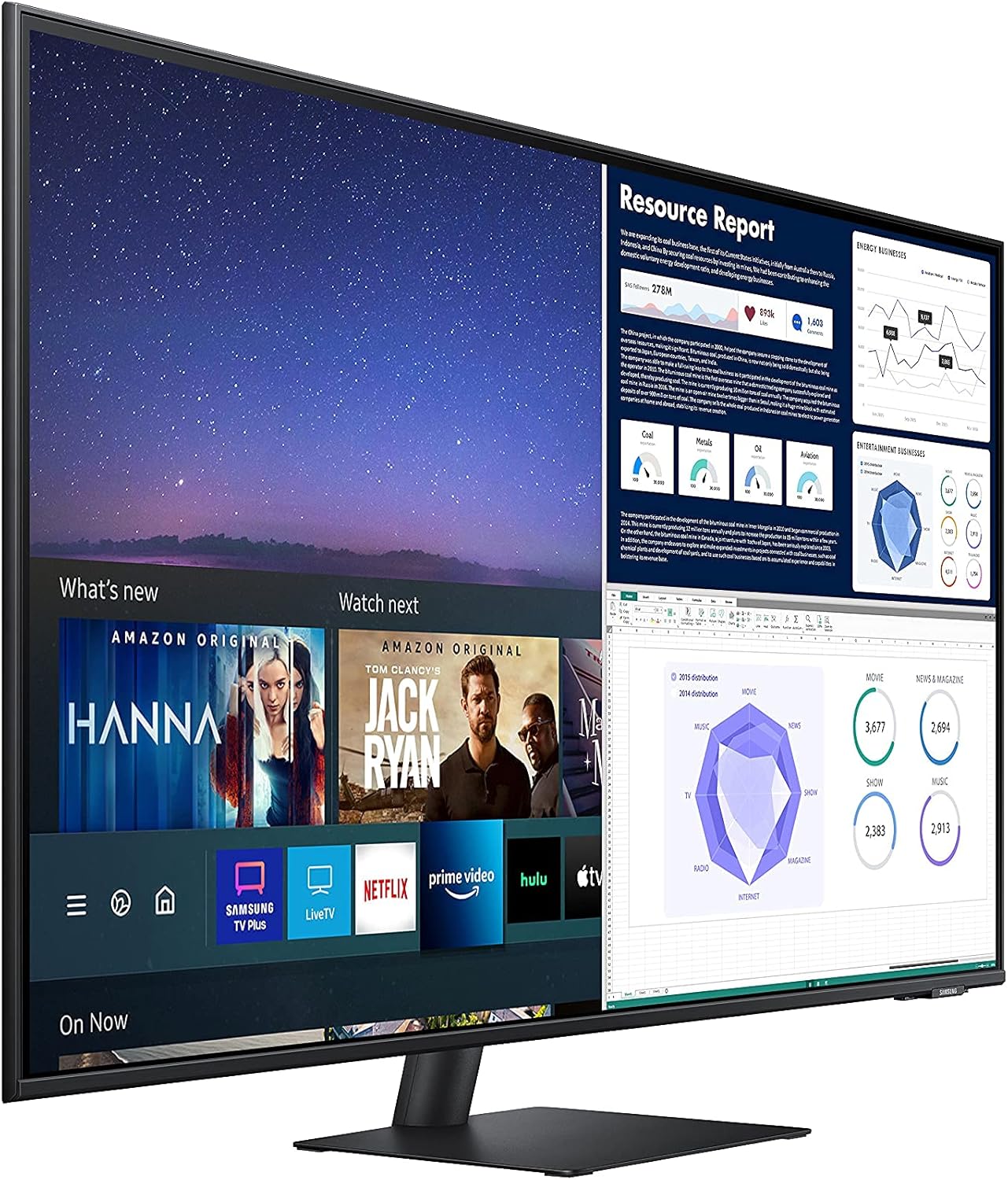 Samsung 43-Inch Class Monitor M7 Series - UHD Smart Monitor LS43AM702UNXZA, 2021 Model (Renewed)