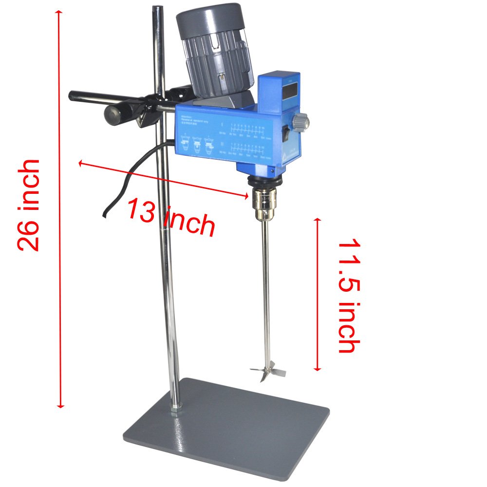 XZBELEC 20L Electric Overhead Stirrer Mixer 2000RPM Digital Lab Mixer Blender Variable Speed Electric Overhead Mixer (Overhead Stirrer 20L)