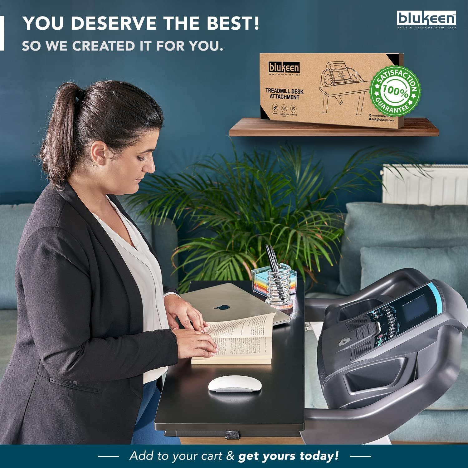 Treadmill Desk Attachment - Adjustable Treadmill Laptop Holder - Easy to Set Up Laptop Stand for Treadmill - Universal Treadmill Accessories for Reading - Treadmill Laptop Desk Workstation Pack of 2