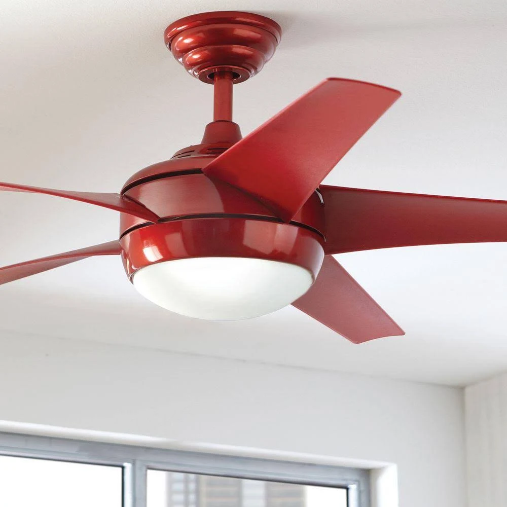 Home Decorators Collection Windward IV 52 in. LED Indoor Red Ceiling Fan with Light Kit Works with Google Assistant and Alexa 20