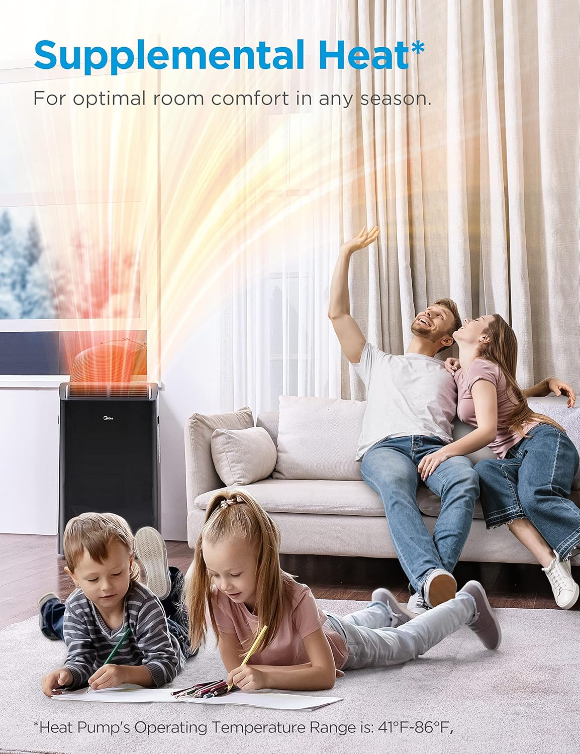 Midea U-Shaped 10,000 BTU Smart Inverter Window AC & 14,000 BTU High Efficiency Inverter Portable AC Bundle