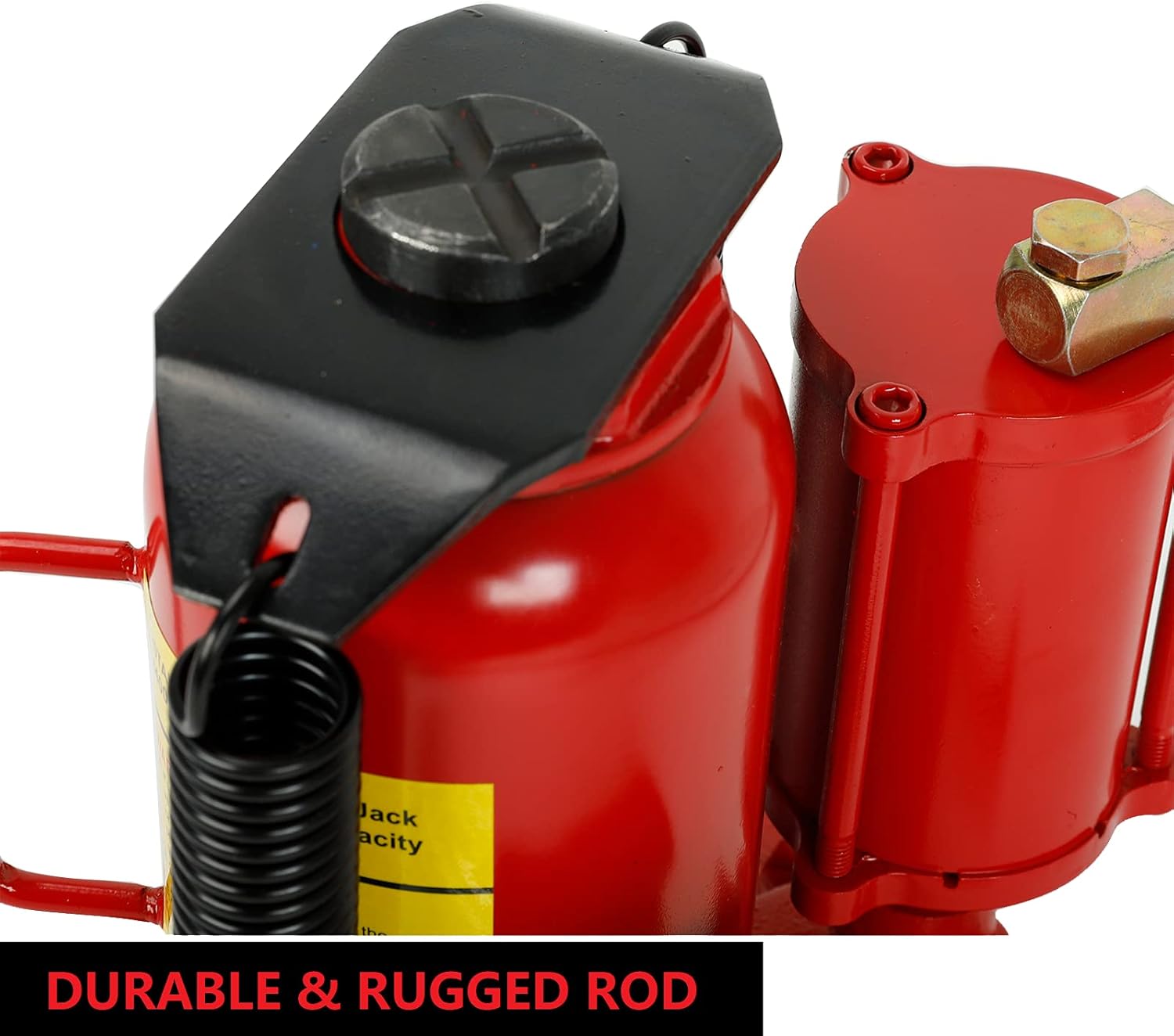 20 Ton Pneumatic Air Hydraulic Bottle Jack with Manual Hand Pump for Auto Truck RV Repair Lift 44,000 LBS Capacity Red