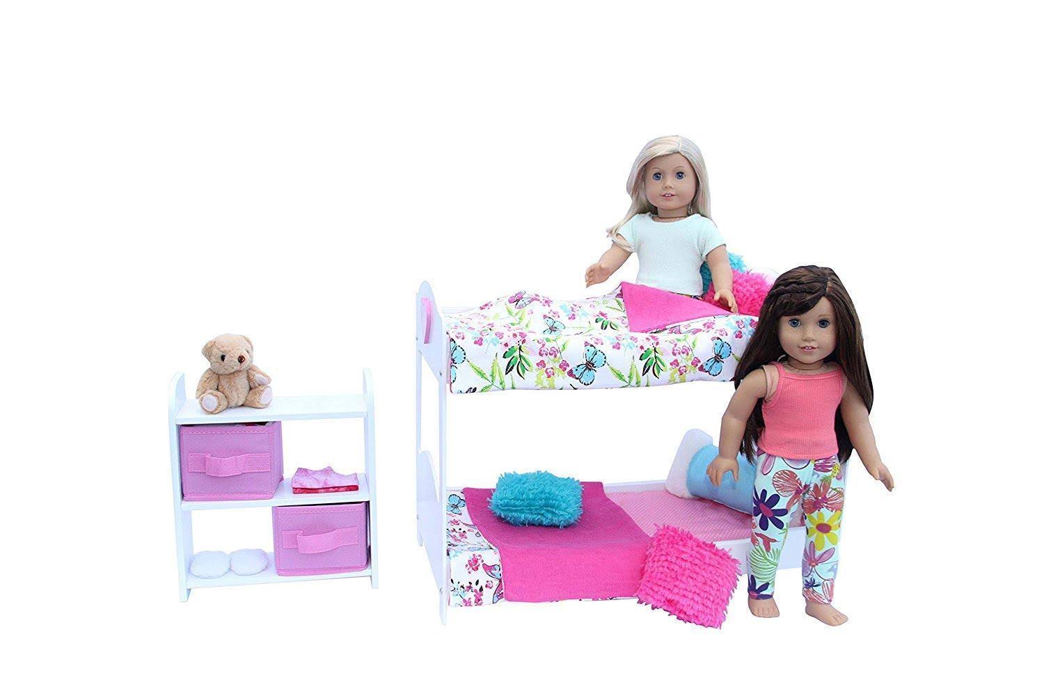 20 pc. Doll Bedroom Set for 18 inch American Girl Doll. Includes: Bunk Bed,