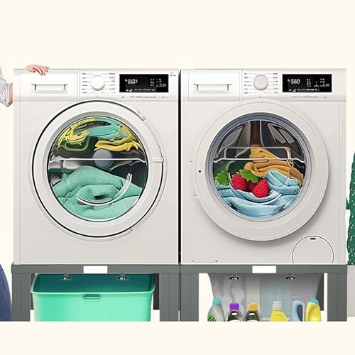 I'Ezonk Full Size Heavy Duty All Steel Laundry Pedestal,Washer and Dryer Pedestals, Adjustable Universal Washing Machine Stand and Ice Maker Stand