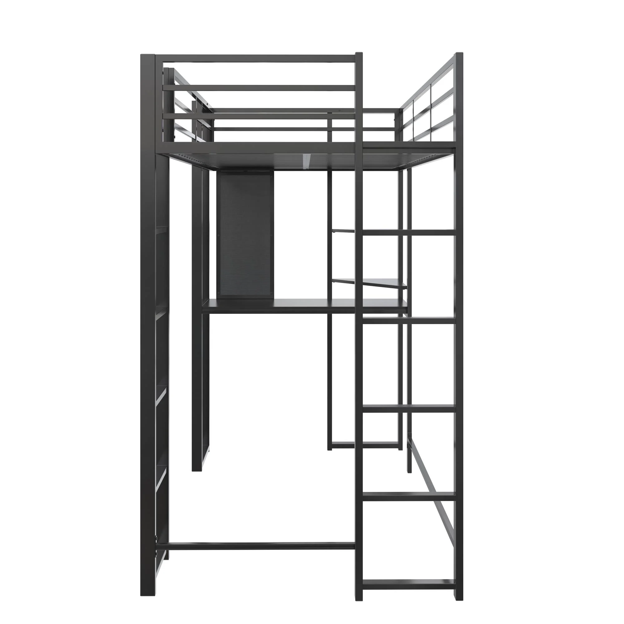 DHP Abode Twin Size Metal Loft Bed, Black