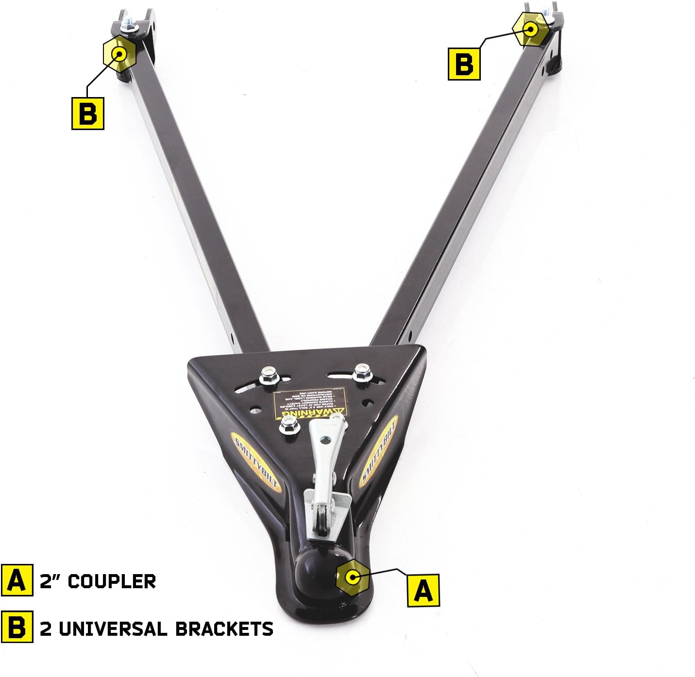 Smittybilt 87450 2" Ball Adjustable Tow Bar Kit - 5000 lbs. Rating,Black