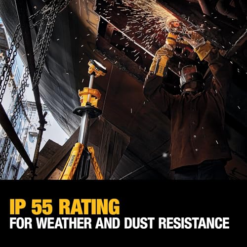 DEWALT 20V MAX Cordless LED Work Light and Tripod Base Kit with Battery and Charger Included (DCL079R1)