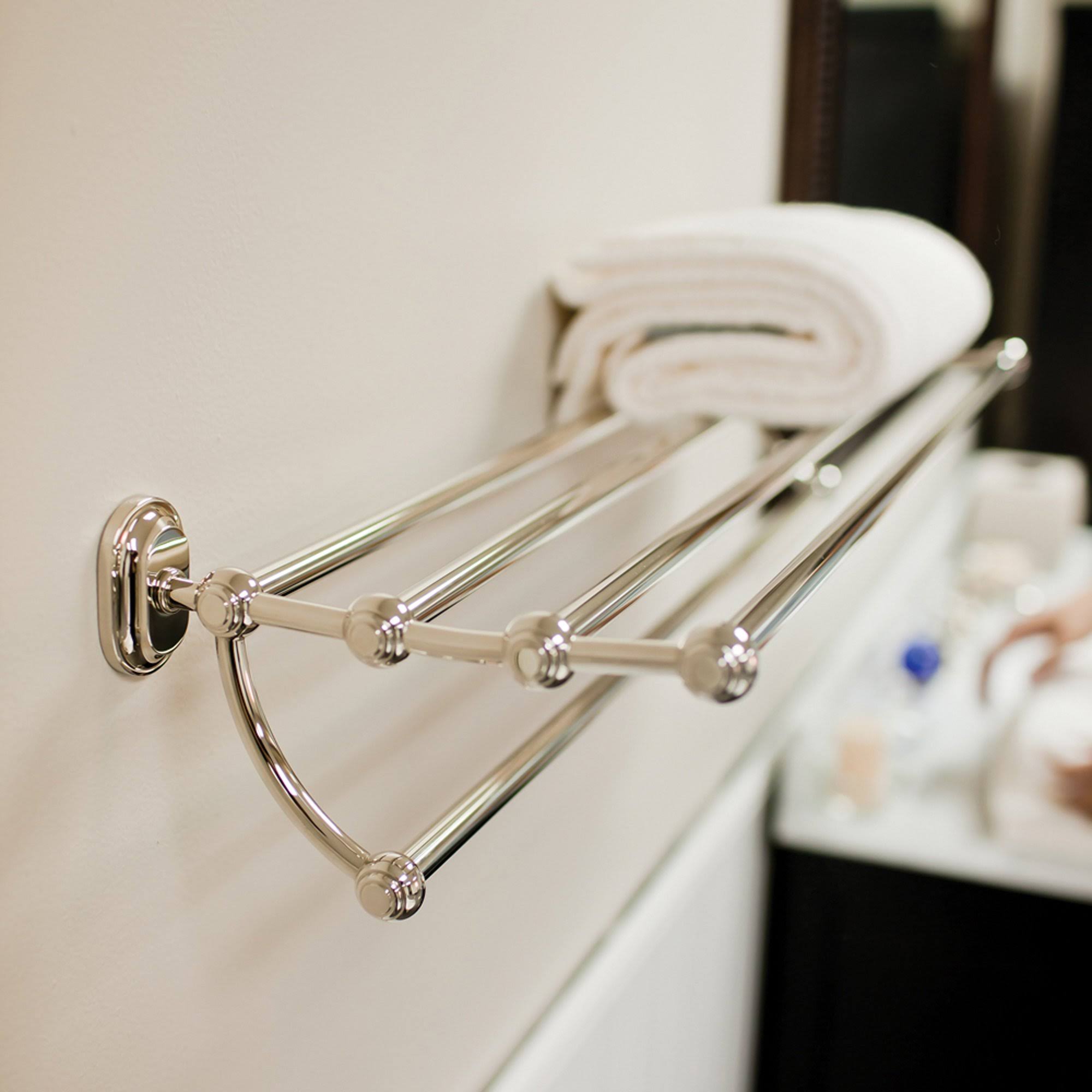 Water Creation BA-0001-05 Polished Nickel Multi Purpose Bath Train Rack for Classic Bathroom