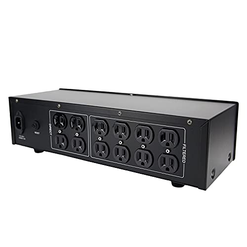 WAudio AC Noise Power Conditioner - Mains Purifier Audio Video Noise Filter Surge Protector with US Standard Sockets