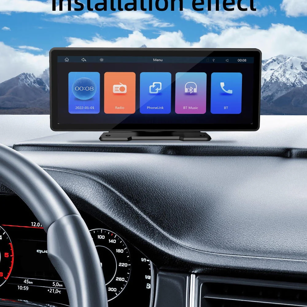 10.26 inch Dash Cam Rear View Camera IPS Color Screen Carplay And Android Smart Player in Car DVR BT FM Mirror Monitor